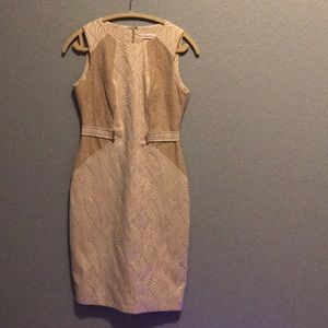 Calvin Klein tan dress.